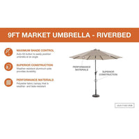 Hampton Bay 9 ft. Aluminum Market Crank and Tilt Patio Umbrella in Riverbed Tan - $55