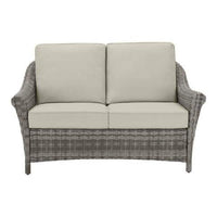 Hampton Bay Chasewood Brown Wicker Outdoor Patio Loveseat and Coffee Table - $300
