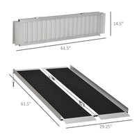 HOMCOM 5 ft. Portable Wheelchair Ramp Aluminum Threshold Mobility Single-fold - $80