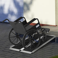 HOMCOM 5 ft. Portable Wheelchair Ramp Aluminum Threshold Mobility Single-fold - $80