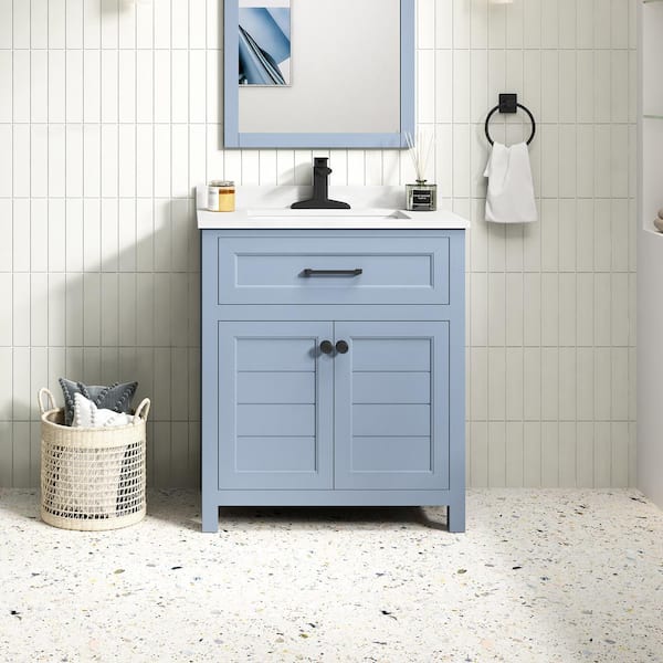 Hanna 30 in. W x 19 in. D x 34 in. H Single Sink Bath Vanity with Stone Top - $240