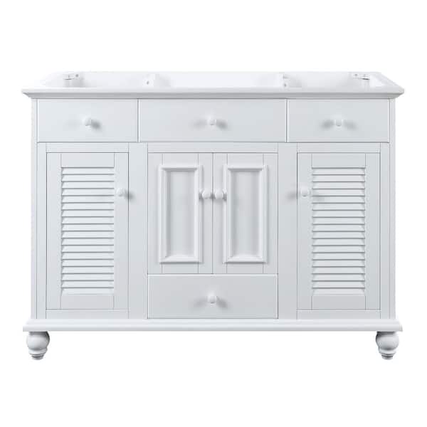 Cottage 48 in. W x 20.63 in. D x 34 in. H Bath Vanity Cabinet without Top in White - $295