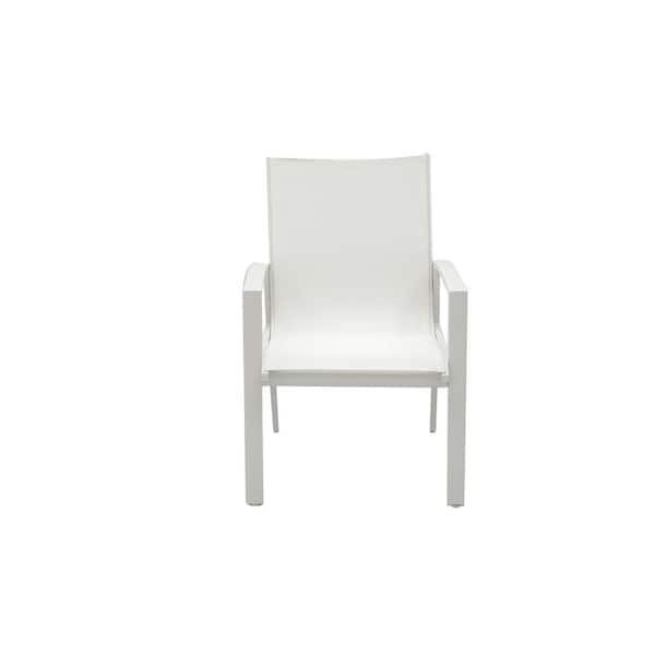Cooper Springs White Stationary Metal Outdoor Dining Chairs (4-Pack) - $110