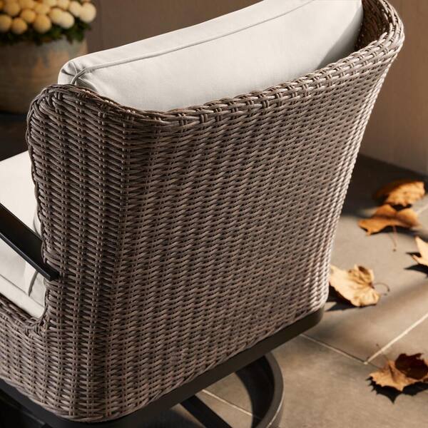Outdoor Patio Swivel Lounge Chair with Sunbrella Denim Blue Cushions (2-Pack)-$450
