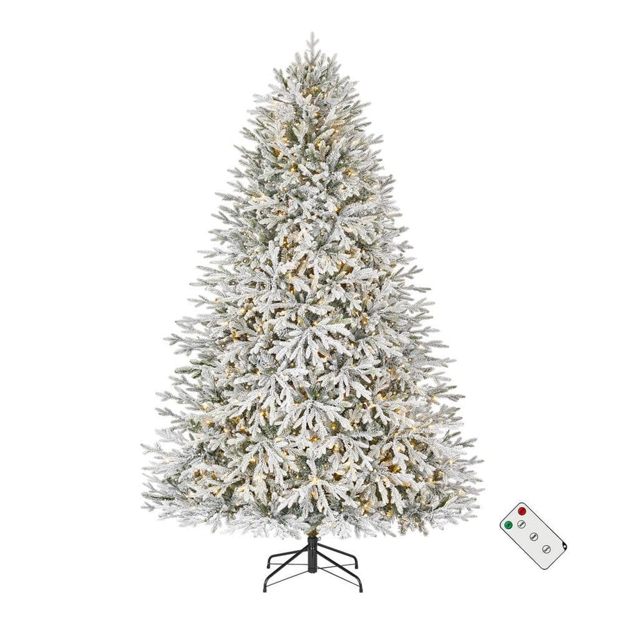 7.5 ft. Pre-Lit LED Kenwood Fraser Fir Flocked Artificial Christmas Tree T24 - $240