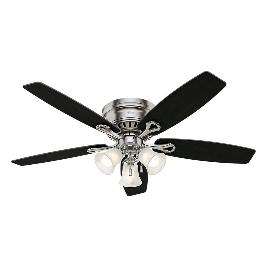 Hunter Oakhurst 52 in. LED Low Profile Brushed Nickel Ceiling Fan with Light Kit - $70