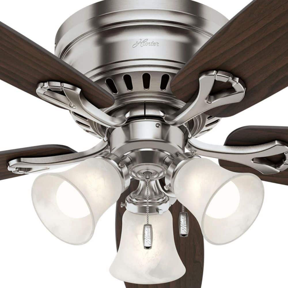 Hunter Oakhurst 52 in. LED Low Profile Brushed Nickel Ceiling Fan with Light Kit - $70