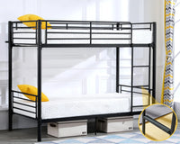 VINGLI Metal Bunk Bed Twin Over Twin Sturdy Frame with Safety Guard Rail - $110