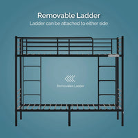 VINGLI Metal Bunk Bed Twin Over Twin Sturdy Frame with Safety Guard Rail - $110