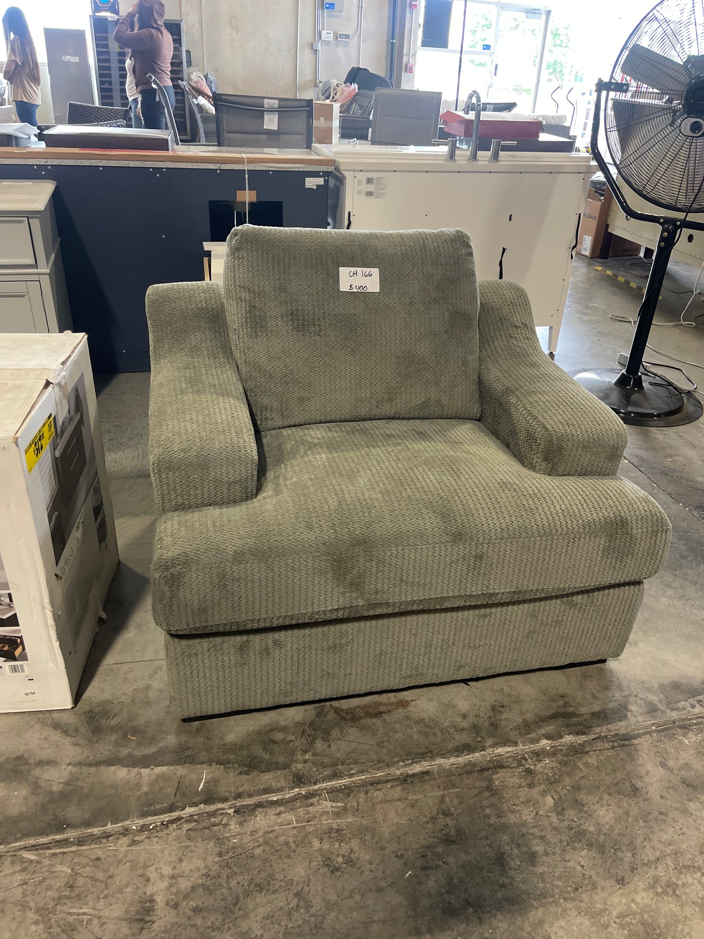 Modern Grey Arm Chair - $400
