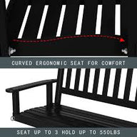 VEIKOUS 4 ft. Outdoor Wooden Patio Porch Swing, Black - $95
