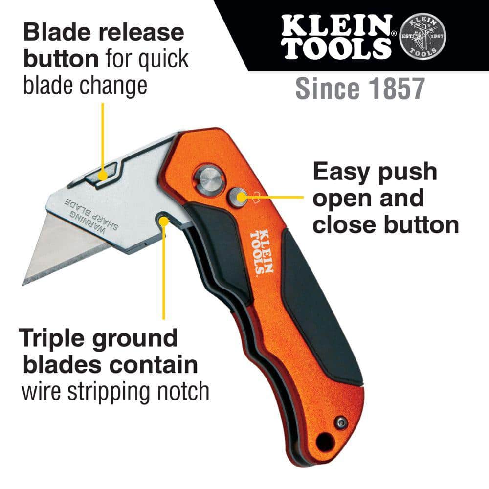 Klein Tools 9 in. Aluminum Torpedo Level and Folding Utility Knife Tool Set - $15