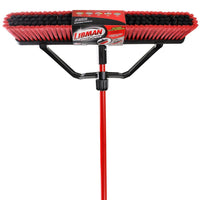 24 in. Heavy-Duty Multi-Surface Squeegee Push Broom with Brace and Steel Handle - $15