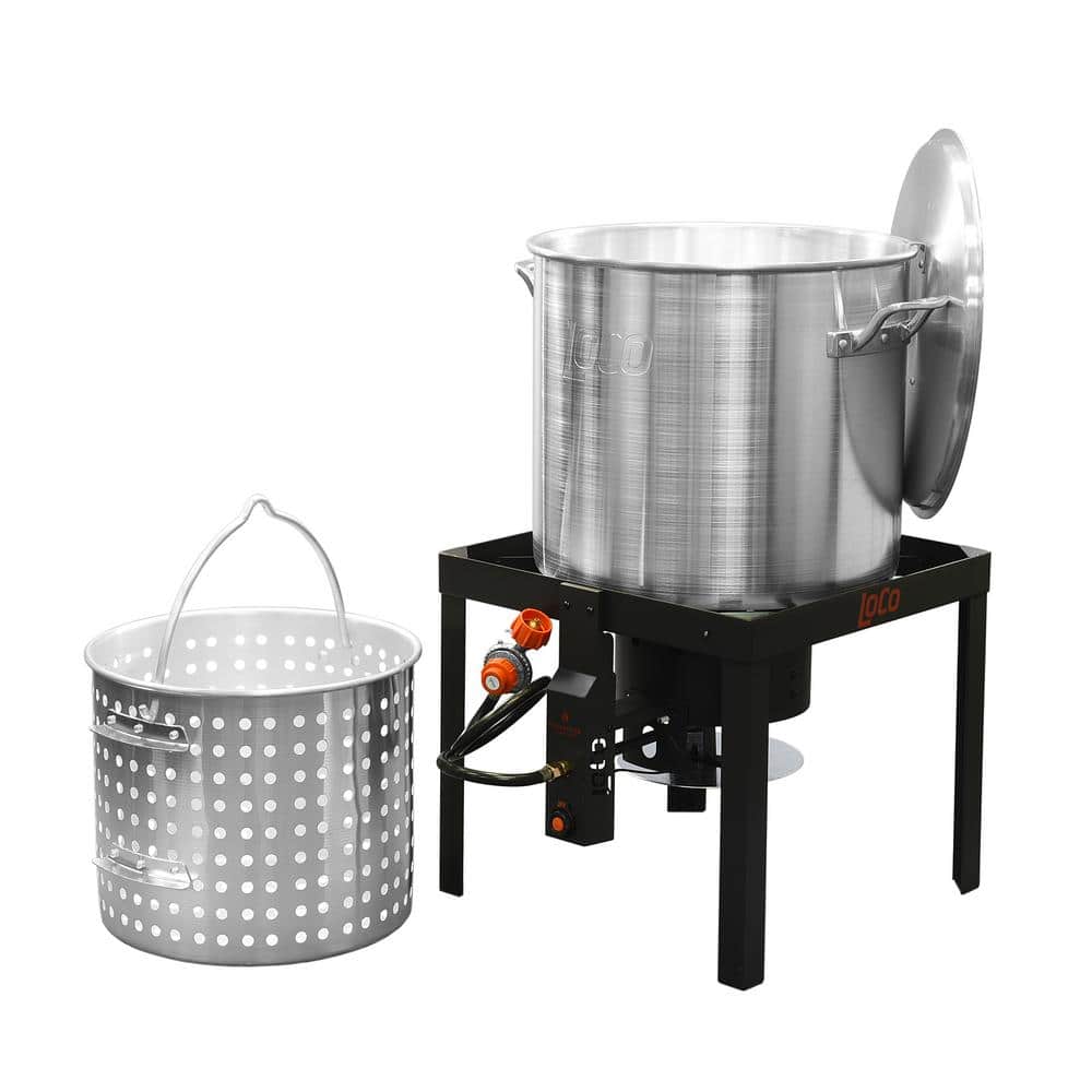 LOCO 60 qt. SureSpark Crawfish Boiler with Basket and Stand - $95