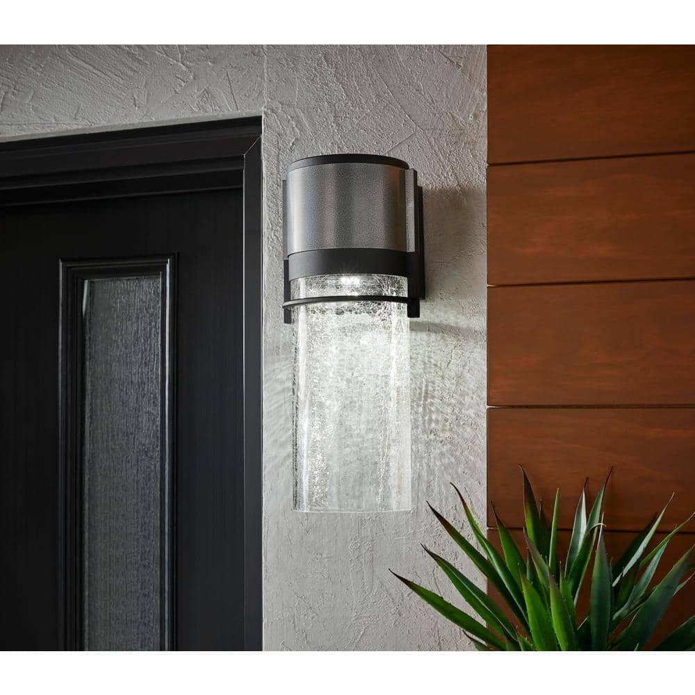16.5 in. Majestic 16.5 in. Black Integrated LED Outdoor Line Voltage Wall Sconce - $20