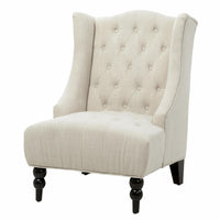 Toddman Light Beige Polyester High Back Club Chair-$160