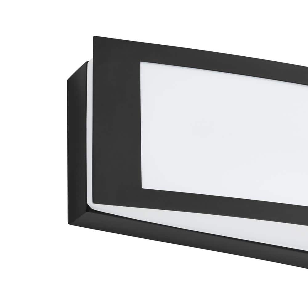 Woodbury 24.6 in. 1-Light Matte Black Integrated LED Bathroom Vanity Light Bar - $50