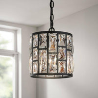 Home Decorators Collection Kristella 1-Light Black Crystal Pendant Light - $60