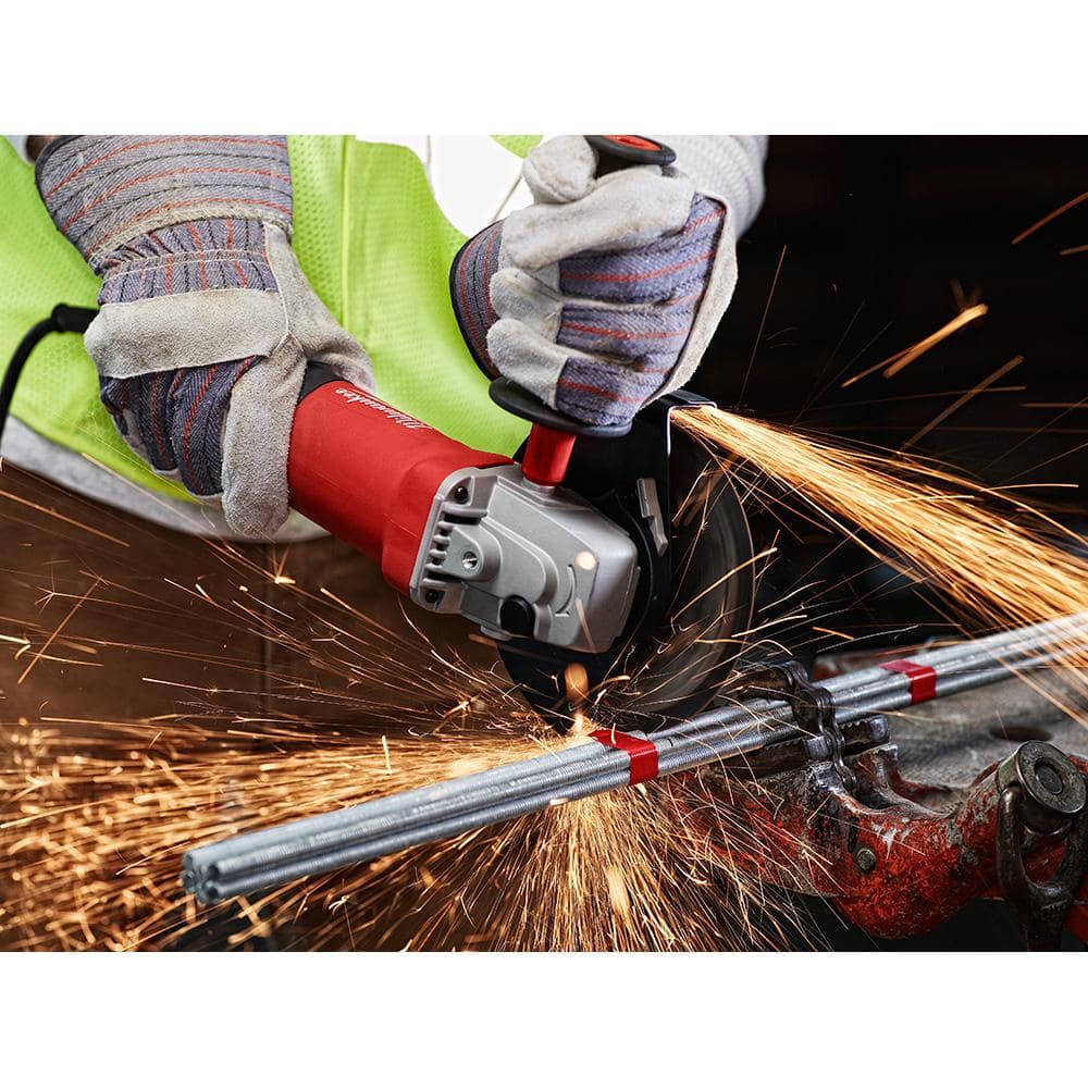7 Amp Corded 4-1/2 in. Small Angle Grinder with Sliding Lock-On Switch - $60