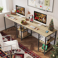 Bestier 47 Inch Small L-Shaped Computer Desk with Storage Shelves Natural Oak - $65