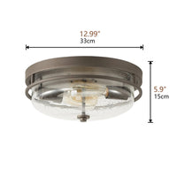 aiwen 13 in. 2-Light Oil-Rubbed Bronze Flush Mount Close to Ceiling Light Fixture - $40