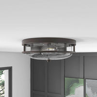 aiwen 13 in. 2-Light Oil-Rubbed Bronze Flush Mount Close to Ceiling Light Fixture - $40