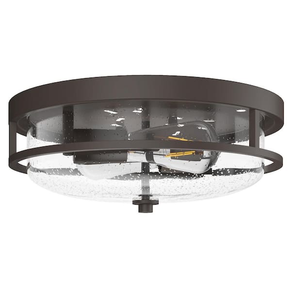 aiwen 13 in. 2-Light Oil-Rubbed Bronze Flush Mount Close to Ceiling Light Fixture - $40