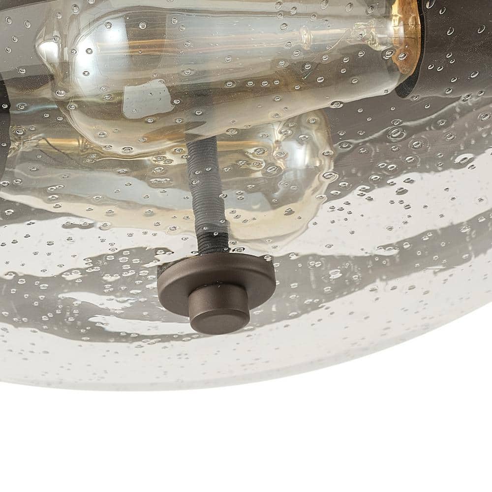aiwen 13 in. 2-Light Oil-Rubbed Bronze Flush Mount Close to Ceiling Light Fixture - $40