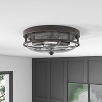 aiwen 13 in. 2-Light Oil-Rubbed Bronze Flush Mount Close to Ceiling Light Fixture - $40