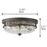 aiwen 13 in. 2-Light Farmhouse Oil Rubbed Bronze Flush Mount Ceiling Light Fixture - $60