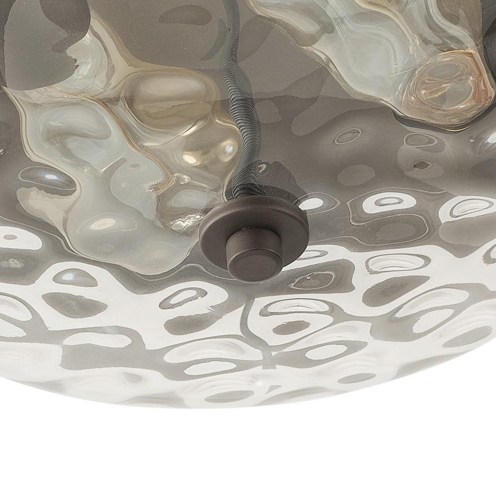 aiwen 13 in. 2-Light Farmhouse Oil Rubbed Bronze Flush Mount Ceiling Light Fixture - $60