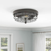 aiwen 13 in. 2-Light Farmhouse Oil Rubbed Bronze Flush Mount Ceiling Light Fixture - $60