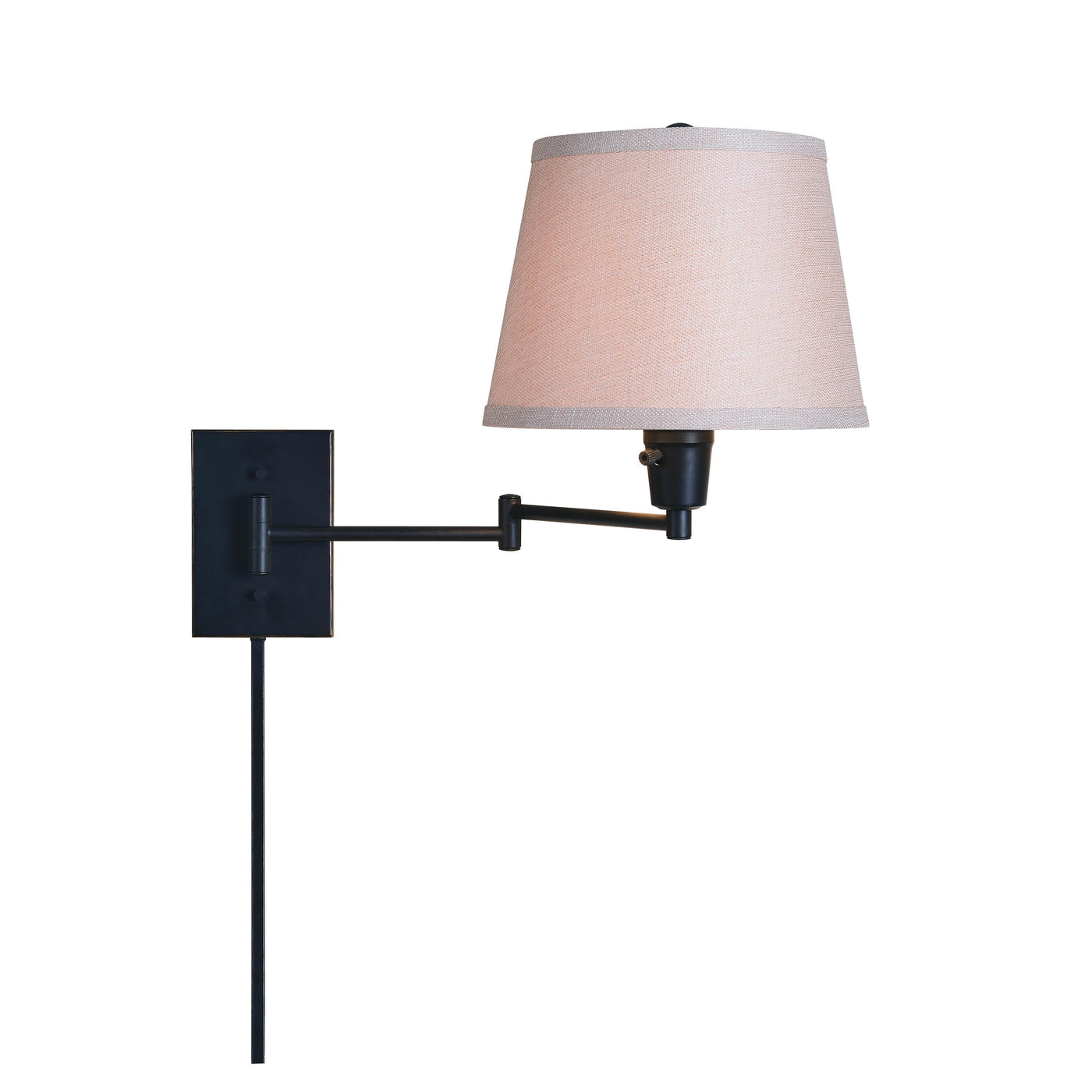 Hampton Bay Ellsworth 1-Light Oil Rubbed Bronze Swing Arm Plug-In Wall Lamp - $30