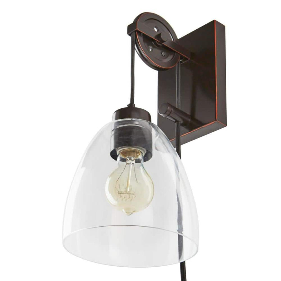 Home Decorators Collection Needham 1-Light Oil Rubbed Bronze Sconce with Bulb - $38