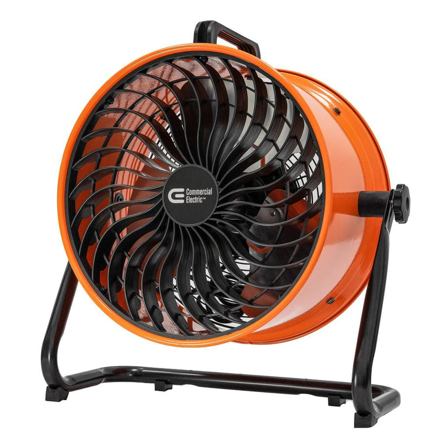 Commercial Electric 16 in. 3-Speed Floor Fan in Orange High Velocity Turbo - $60