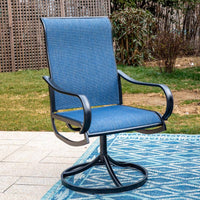 PHI VILLA Black Swivel Textilene Metal Patio Outdoor Dining Chair (2-Pack) - $140