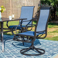 PHI VILLA Black Swivel Textilene Metal Patio Outdoor Dining Chair (2-Pack) - $140