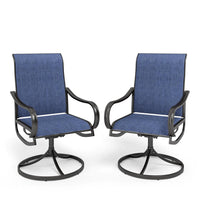 PHI VILLA Black Swivel Textilene Metal Patio Outdoor Dining Chair (2-Pack) - $140