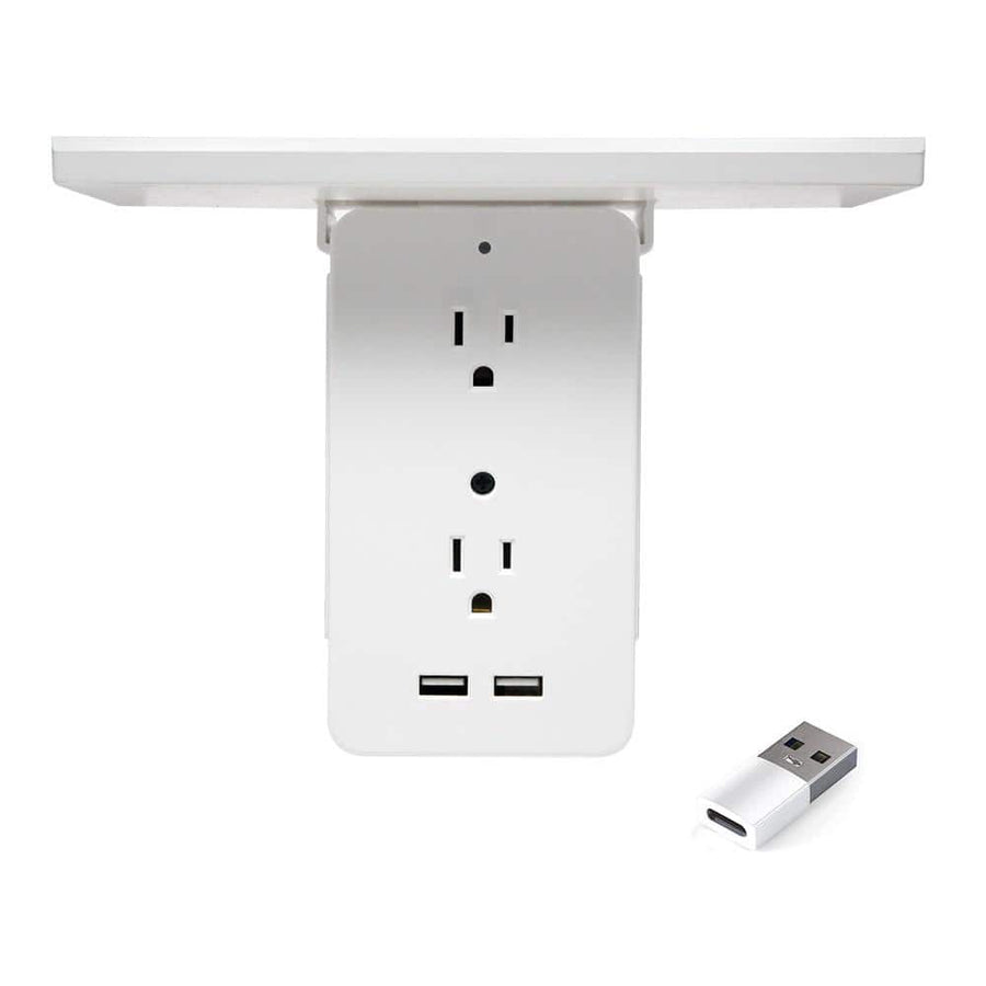 6-Outlets 2 USB Ports and USB-C Adapter Cordless Wall-Outlet Extender - $15