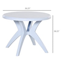 Plastic White Outdoor Bistro Table with Umbrella Hole for Garden Lawn Backyard - $50