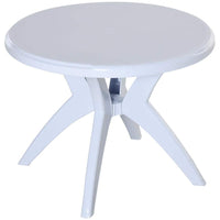 Plastic White Outdoor Bistro Table with Umbrella Hole for Garden Lawn Backyard - $50