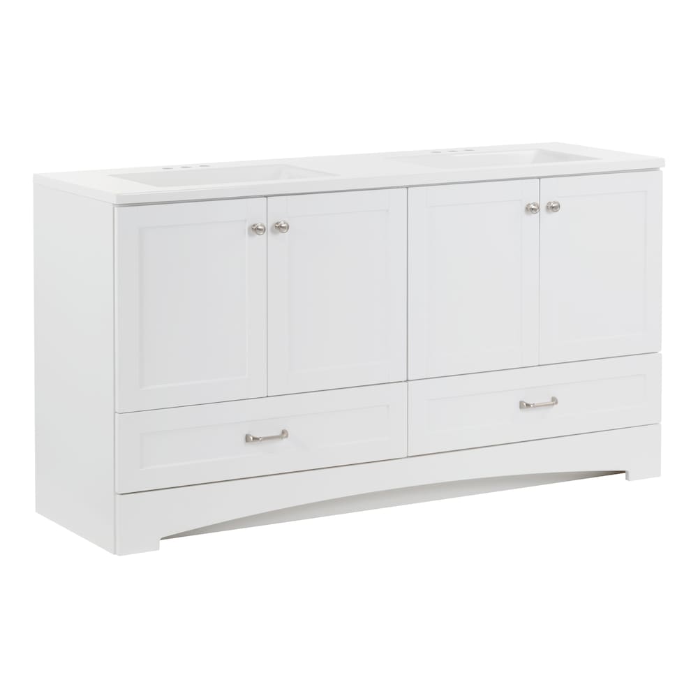 Glacier Bay Lancaster 60.25-inch W x 33-inch H x 18.75-inch D Bathroom Vanity - $449