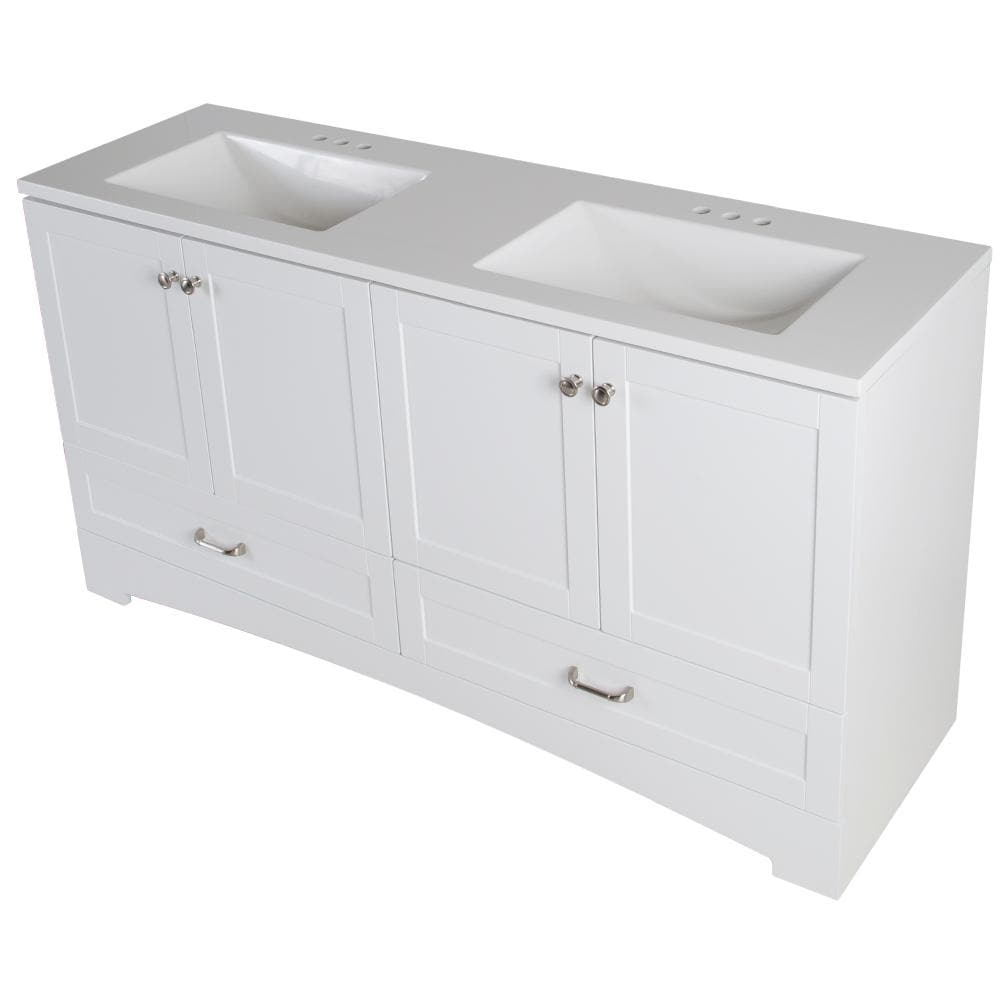 Glacier Bay Lancaster 60.25-inch W x 33-inch H x 18.75-inch D Bathroom Vanity - $449