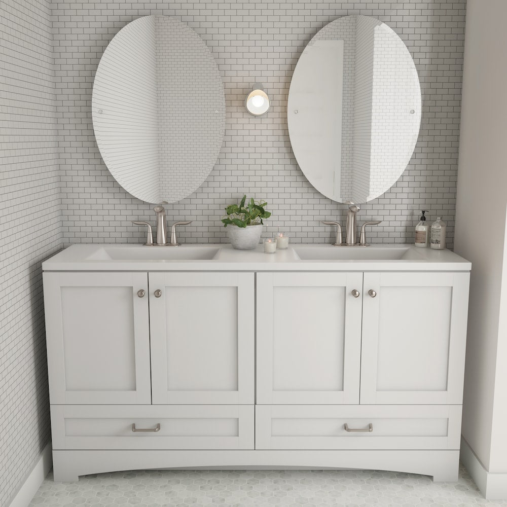Glacier Bay Lancaster 60.25-inch W x 33-inch H x 18.75-inch D Bathroom Vanity - $449