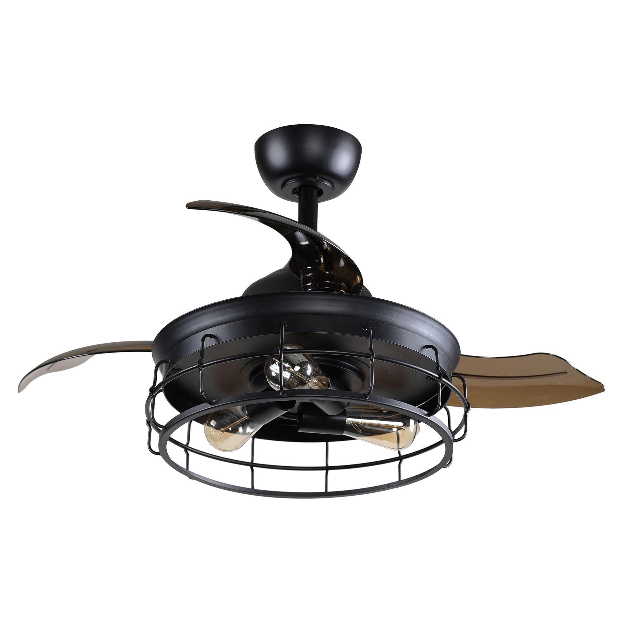Parrot Uncle 36 in. Industrial Retractable 3-Blade Black Ceiling Fan - $65