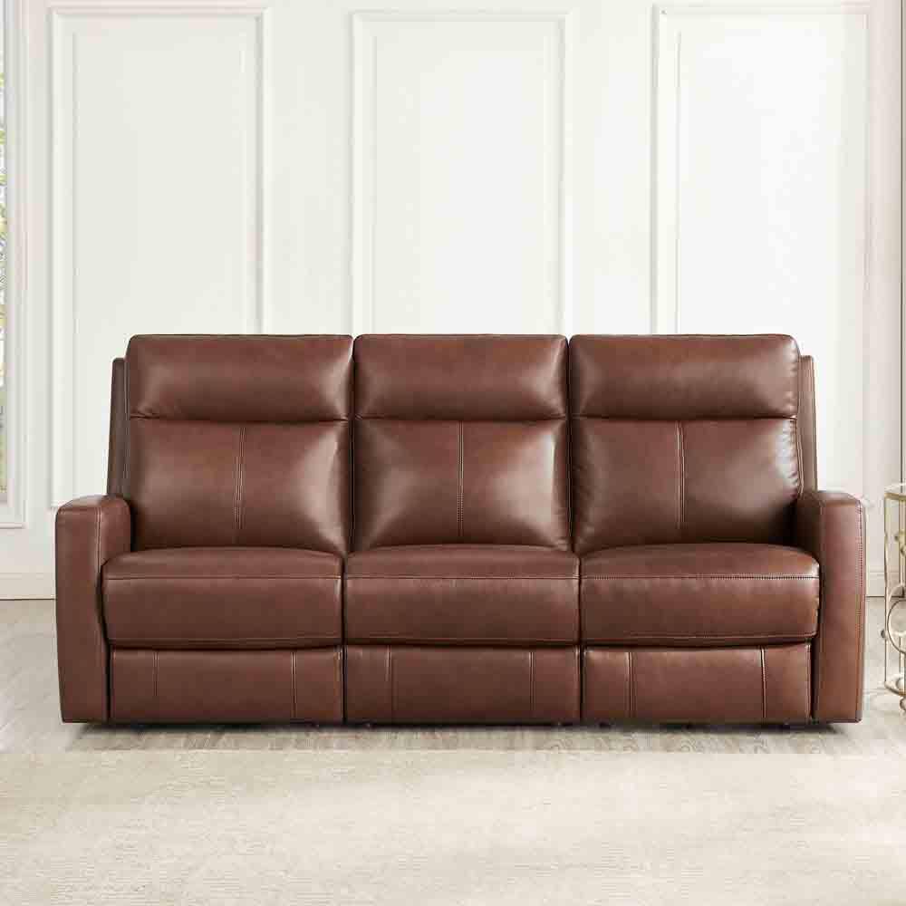 Hydeline Vienna 86 in. Square Arms Leather Motion Straight Power Reclining Sofa - $1750