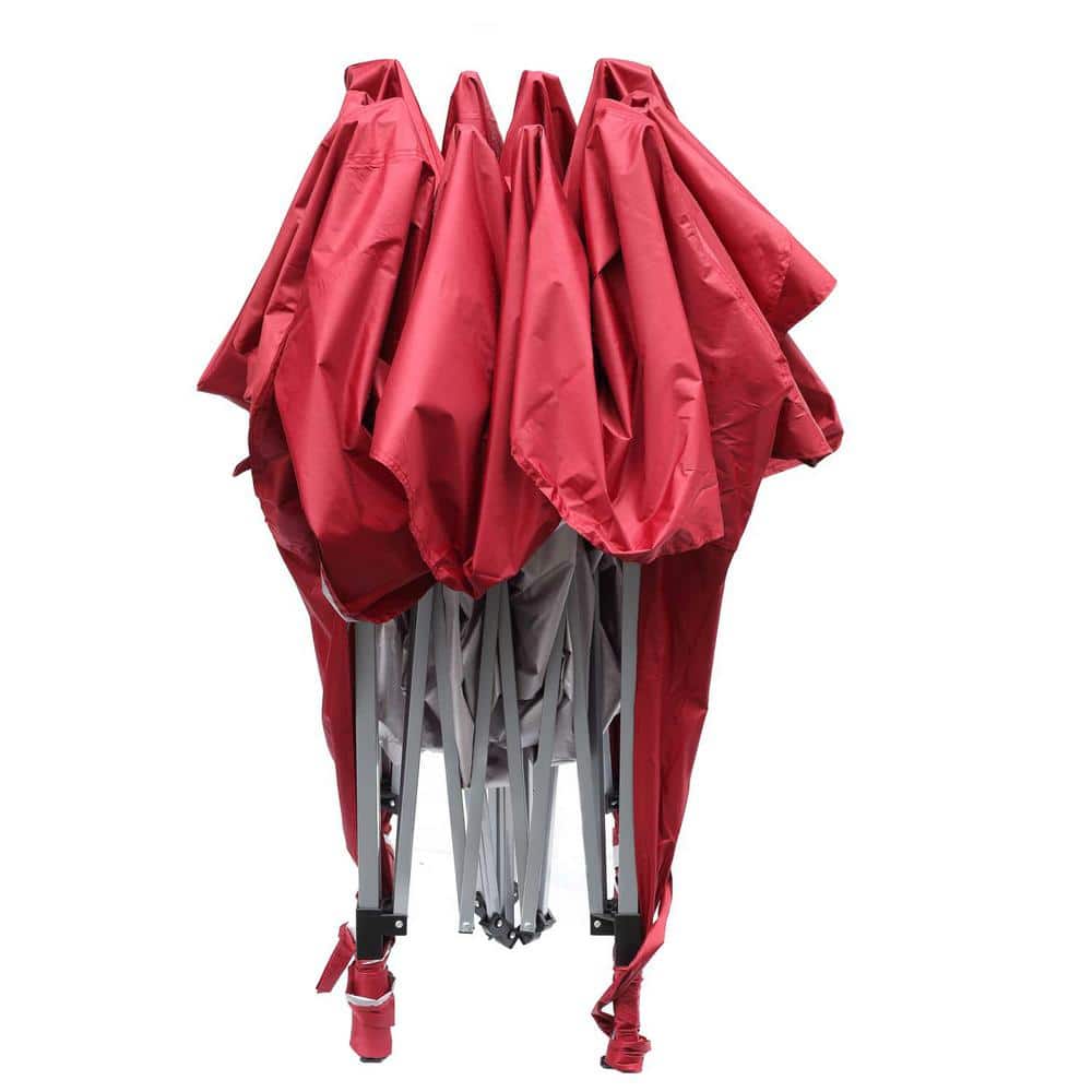 Tatayosi 10 ft. x 10 ft. Red Outdoor Patio Event/Party Canopy Tents Adjustable Height - $75
