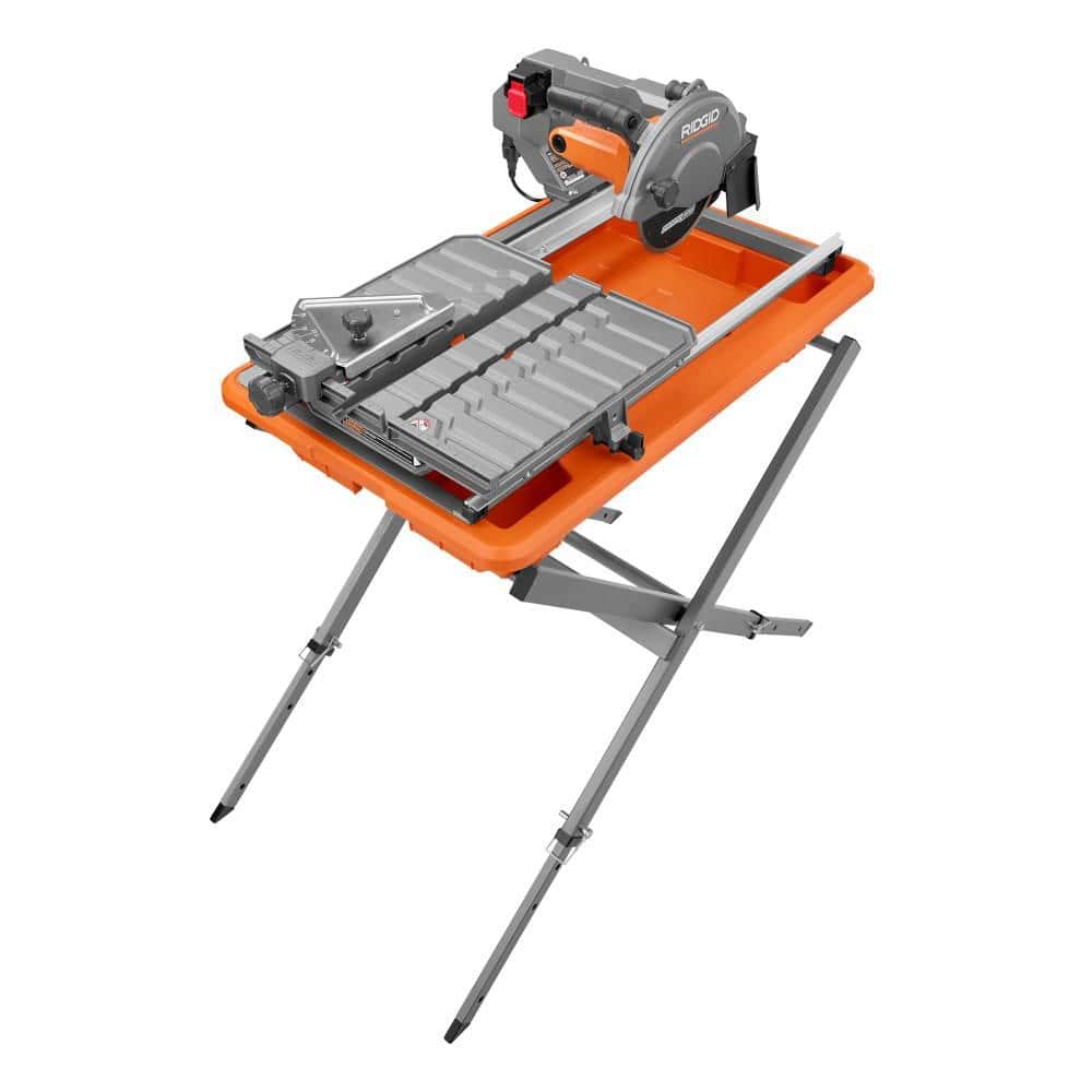 RIDGID 9-Amp 7 in. Blade Corded Wet Tile Saw with Stand (USED) - $185