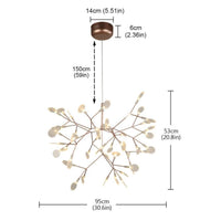 Postmodern 15-Watt 45-Light Integrated LED Rose Gold Modern Linear Chandelier - $140