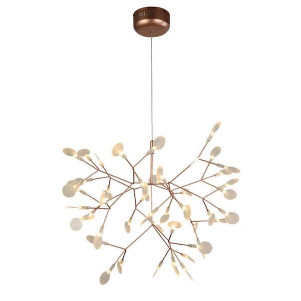 Postmodern 15-Watt 45-Light Integrated LED Rose Gold Modern Linear Chandelier - $140